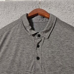 Lululemon Polo Shirt Mens Size Medium Gray Performance Short Sleeve Casual Golf